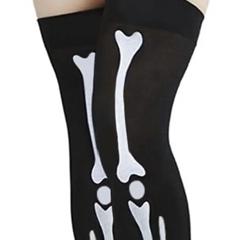 New Nasty Gal Over The Knee Skeleton Socks